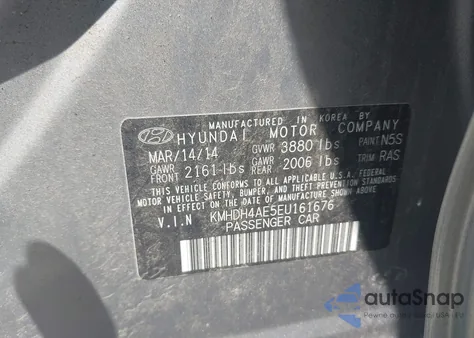 2014 Hyundai Elantra Se из США, поврежденный, VIN KMHDH4AE5EU161676